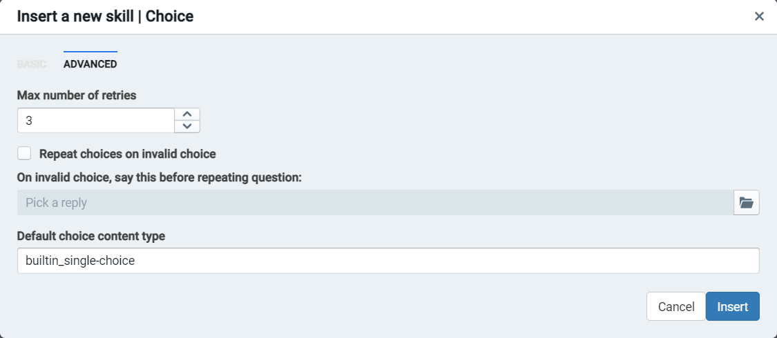 Choice Skill Advanced